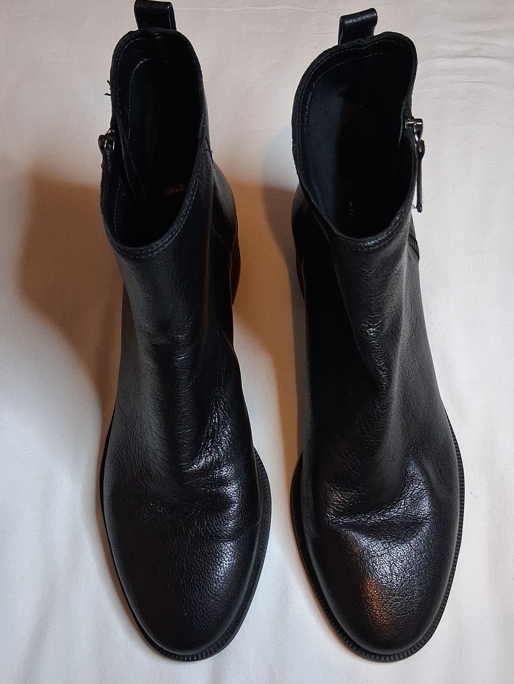 Copper Key Black Leather Ankle Booties